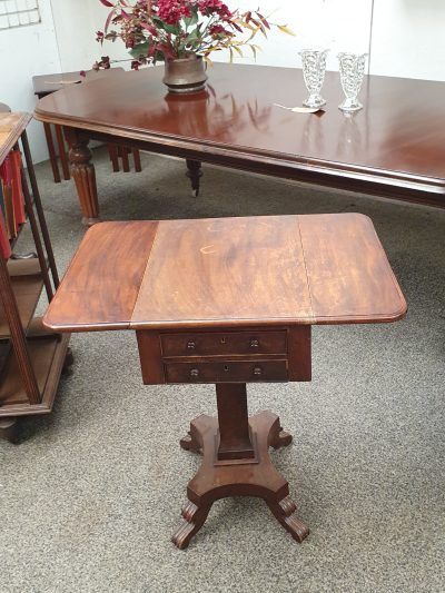 Small Antique Pedestal Table - Image 4