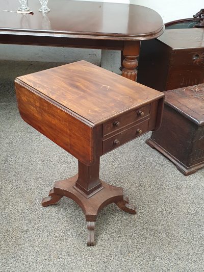 Small Antique Pedestal Table - Image 8