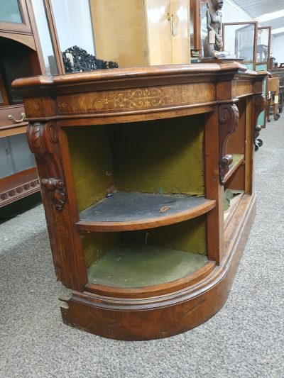 Antique Victorian Walnut Open Front Credenza - Image 5