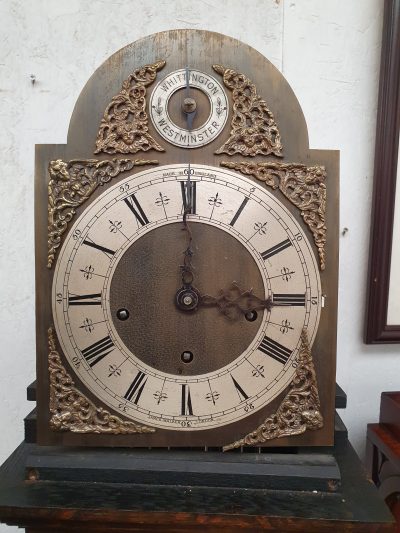 Good Antique 1920's Oak Chiming Grandmother Clock - Image 9