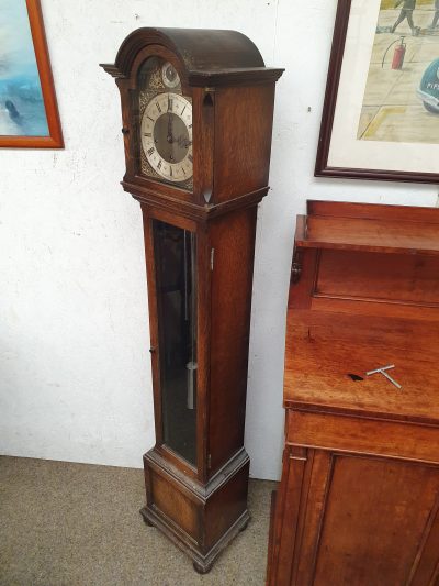 Good Antique 1920's Oak Chiming Grandmother Clock - Image 8