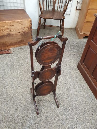 Antique Edwardian Oak Cake Stand - Image 2