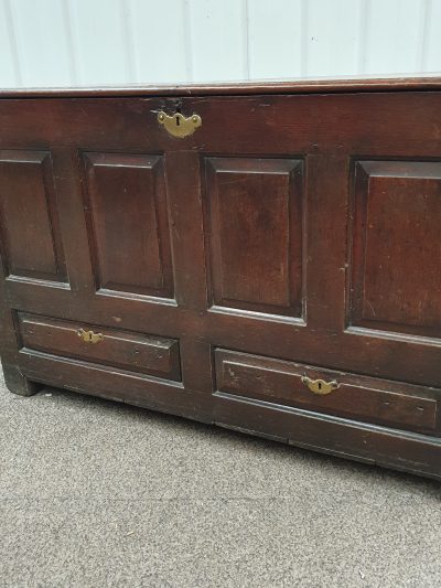 Antique Georgian Oak Mule Chest Box - Image 4