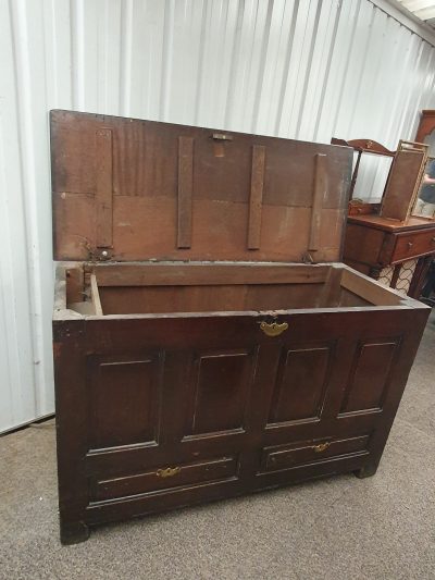 Antique Georgian Oak Mule Chest Box - Image 5