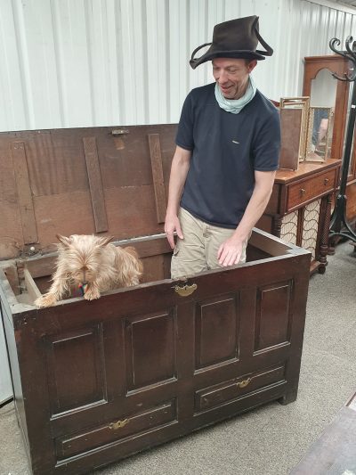 Antique Georgian Oak Mule Chest Box - Image 9