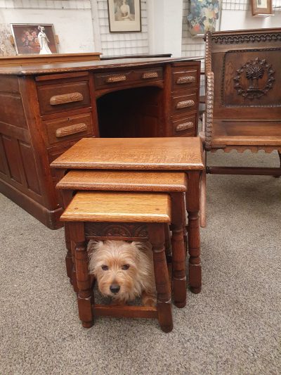 Good 1920's Oak Nest of Tables - Image 4