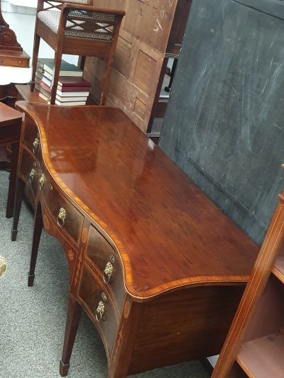 Antique Georgian Serpentine Inlaid Sideboard - Image 4