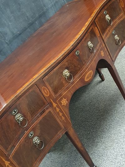 Antique Georgian Serpentine Inlaid Sideboard - Image 3