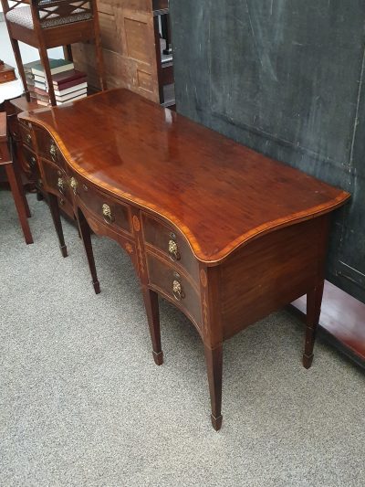 Antique Georgian Serpentine Inlaid Sideboard - Image 7