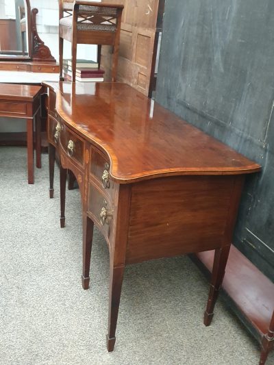 Antique Georgian Serpentine Inlaid Sideboard - Image 2