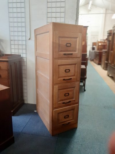 Vintage Oak 4drw Office Filing Cabinet - Image 2