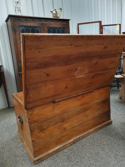 Antique Edwardian Pine Box Chest - Image 5