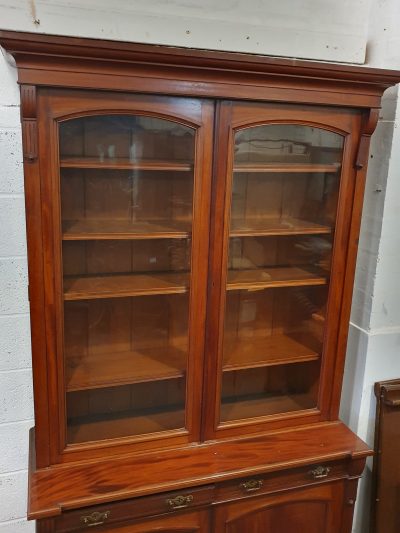 Tall Antique Glazed Top Bookcase - Image 4