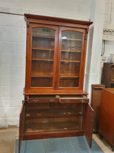 Tall Antique Glazed Top Bookcase - Image 5