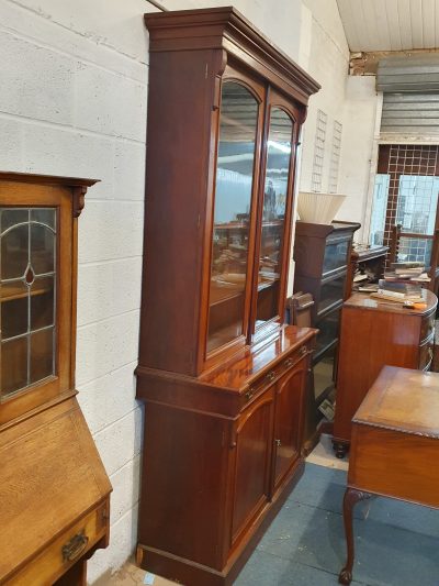 Tall Antique Glazed Top Bookcase - Image 2