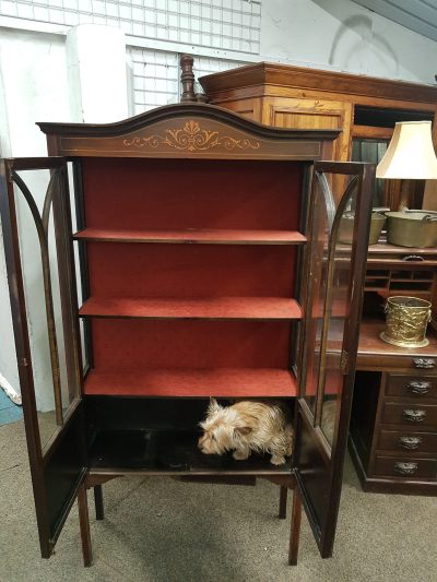 Antique Edwardian Inlaid Display Cabinet - Image 2