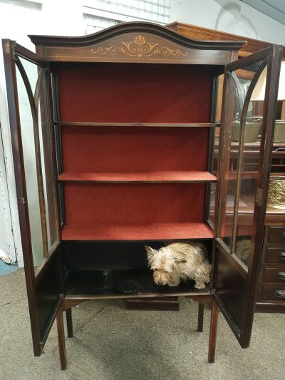 Antique Edwardian Inlaid Display Cabinet - Image 4