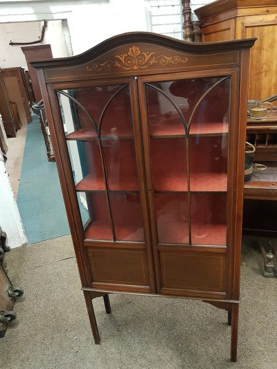 Antique Edwardian Inlaid Display Cabinet - Image 6