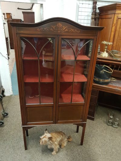 Antique Edwardian Inlaid Display Cabinet - Image 3