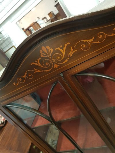 Antique Edwardian Inlaid Display Cabinet - Image 9