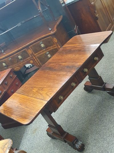 Good Antique Rosewood Sofa Table - Image 4