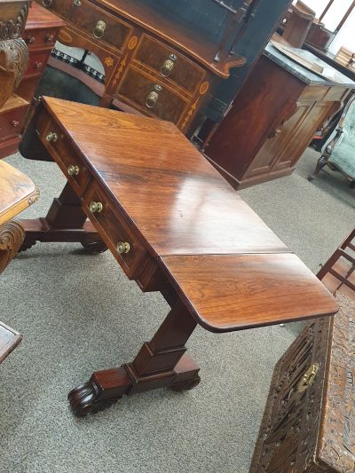 Good Antique Rosewood Sofa Table - Image 13