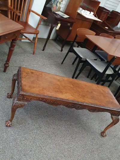 Good Antique 1930's Walnut Coffee Table - Image 5