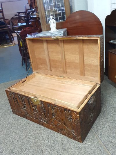 Antique Chinese Camphor Wood Box Chest - Image 5