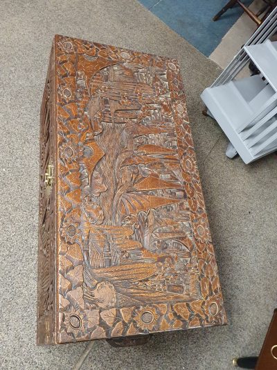 Antique Chinese Camphor Wood Box Chest - Image 6