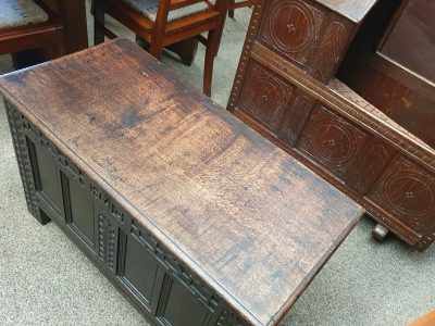 Small Antique Georgian Oak Coffer - Image 8