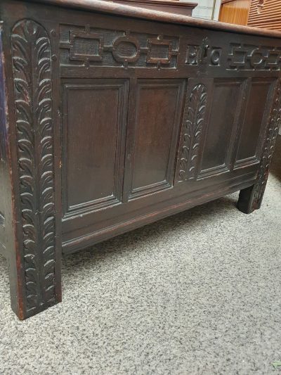 Small Antique Georgian Oak Coffer - Image 7