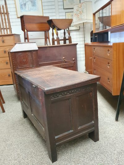 Small Antique Georgian Oak Coffer - Image 5