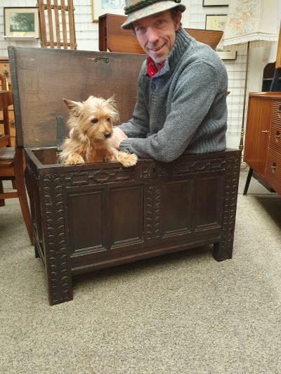 Small Antique Georgian Oak Coffer - Image 4