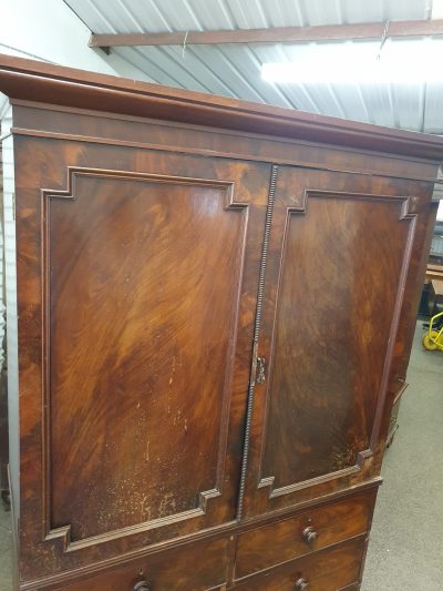 Antique Victorian Linen Press Wardrobe - Image 7