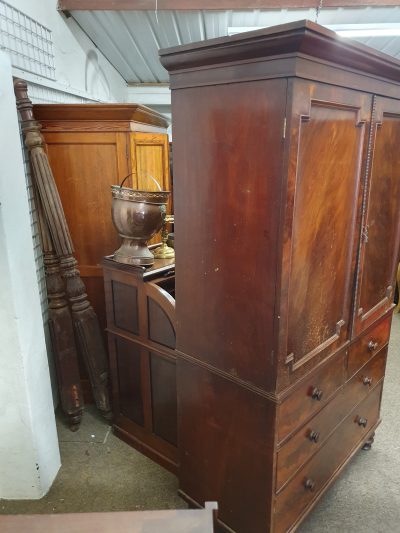 Antique Victorian Linen Press Wardrobe - Image 6