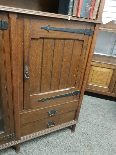 Good Antique Arts & Crafts Oak Bookcase - Image 6