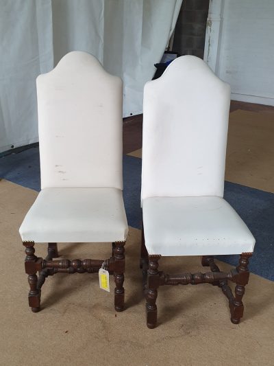 Antique Style Pair of  High Back Chairs - Image 8