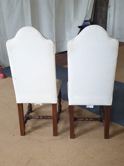 Antique Style Pair of  High Back Chairs - Image 5