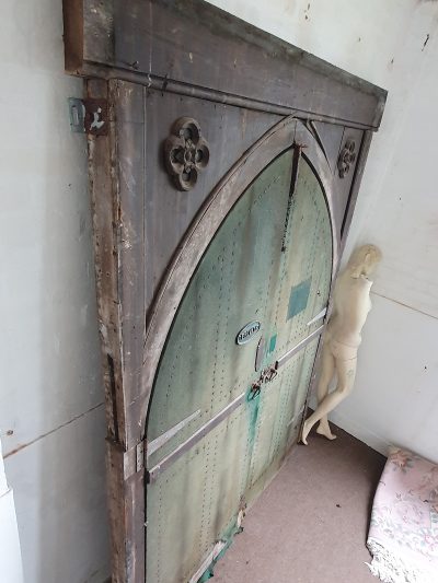 Large Antique Arch Top Gothic Door - Image 5