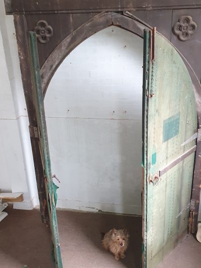 Large Antique Arch Top Gothic Door - Image 6