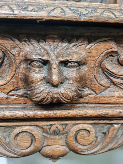 Antique Oak Green Man Hall Stand - Image 2