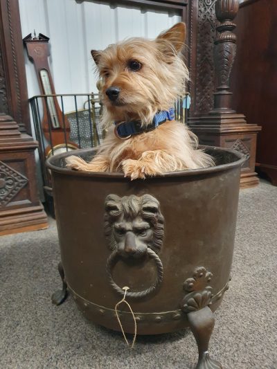 Antique Copper Log Bin - Image 2