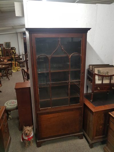 Antique Edwardian Cabinet Bookcase - Image 4