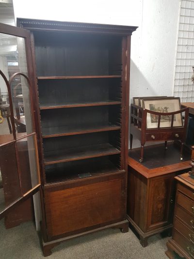 Antique Edwardian Cabinet Bookcase - Image 5