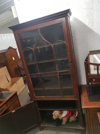 Antique Edwardian Cabinet Bookcase - Image 3