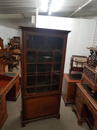 Antique Edwardian Cabinet Bookcase - Image 8