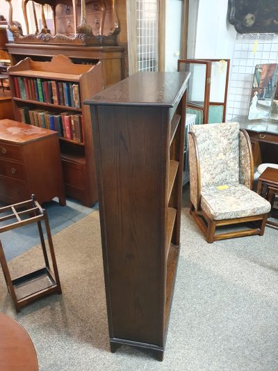 Tall Vintage Oak Open Front Bookcase - Image 4