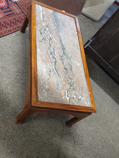 Good 1920's Chinese Marble Top Coffee Table - Image 3