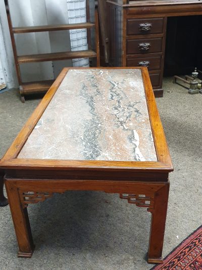 Good 1920's Chinese Marble Top Coffee Table - Image 2