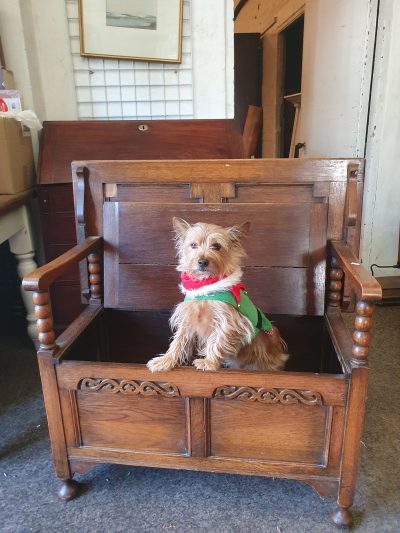 Antique Edwardian Oak Monks Bench Table - Image 6